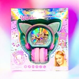 RARE! Kid Safe Beauty N’the Beats Wireless Bluetooth Headphones W/ Accessories